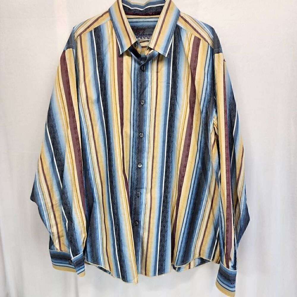 Tommy Bahama Denim Button-up Long-Sleeve  Stripe Men's Size XL J1